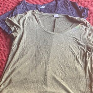 Gap linen blend scoop neck top shirt tees blue sage green L large bundle of 2
